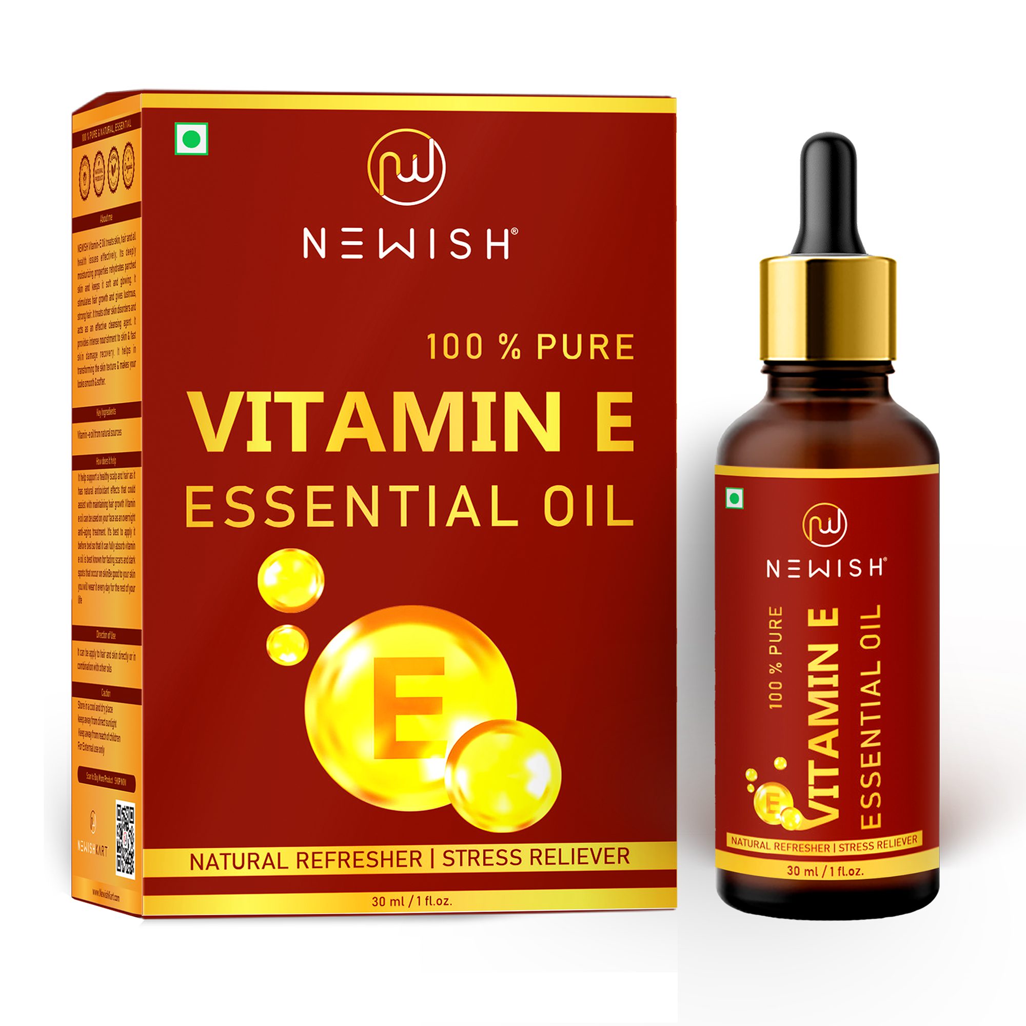 Vitamin E Oil For Hair & Skin - 100% Natural | Newish