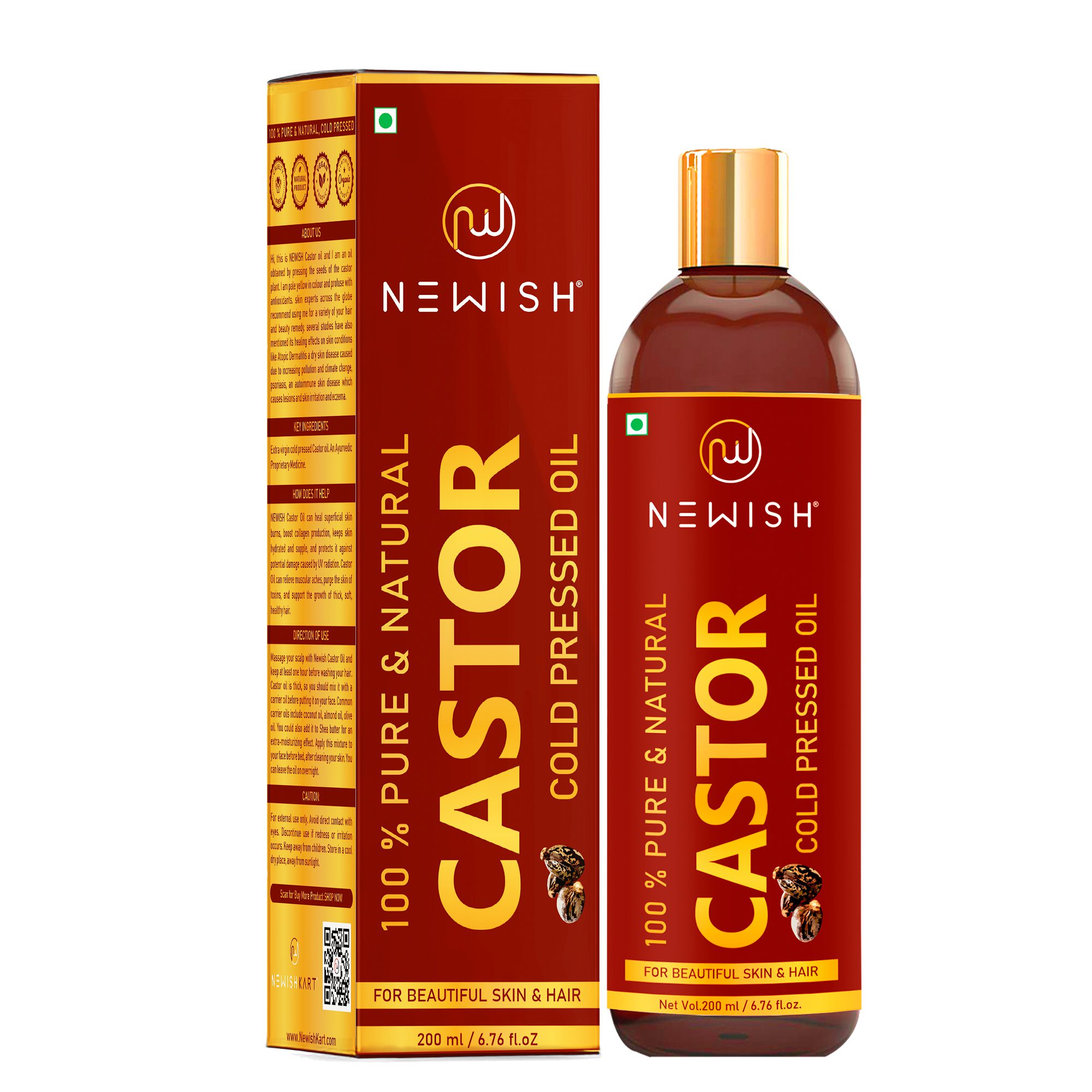 castor oil for hair & skin