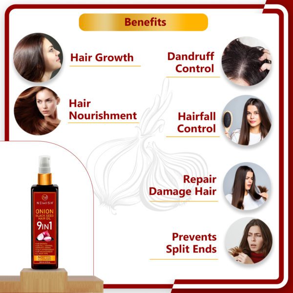 Benefits of Onion black seed hair oil