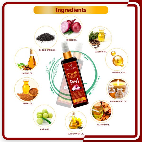 Ingredients of Onion black seed hair oil