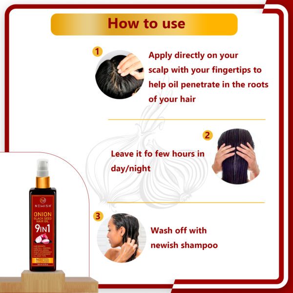 How to use Onion black seed hair oil