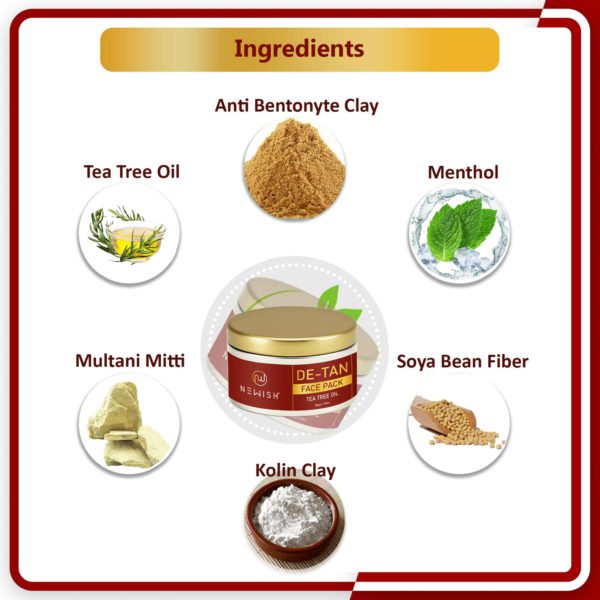 ingredients of de tan face pack
