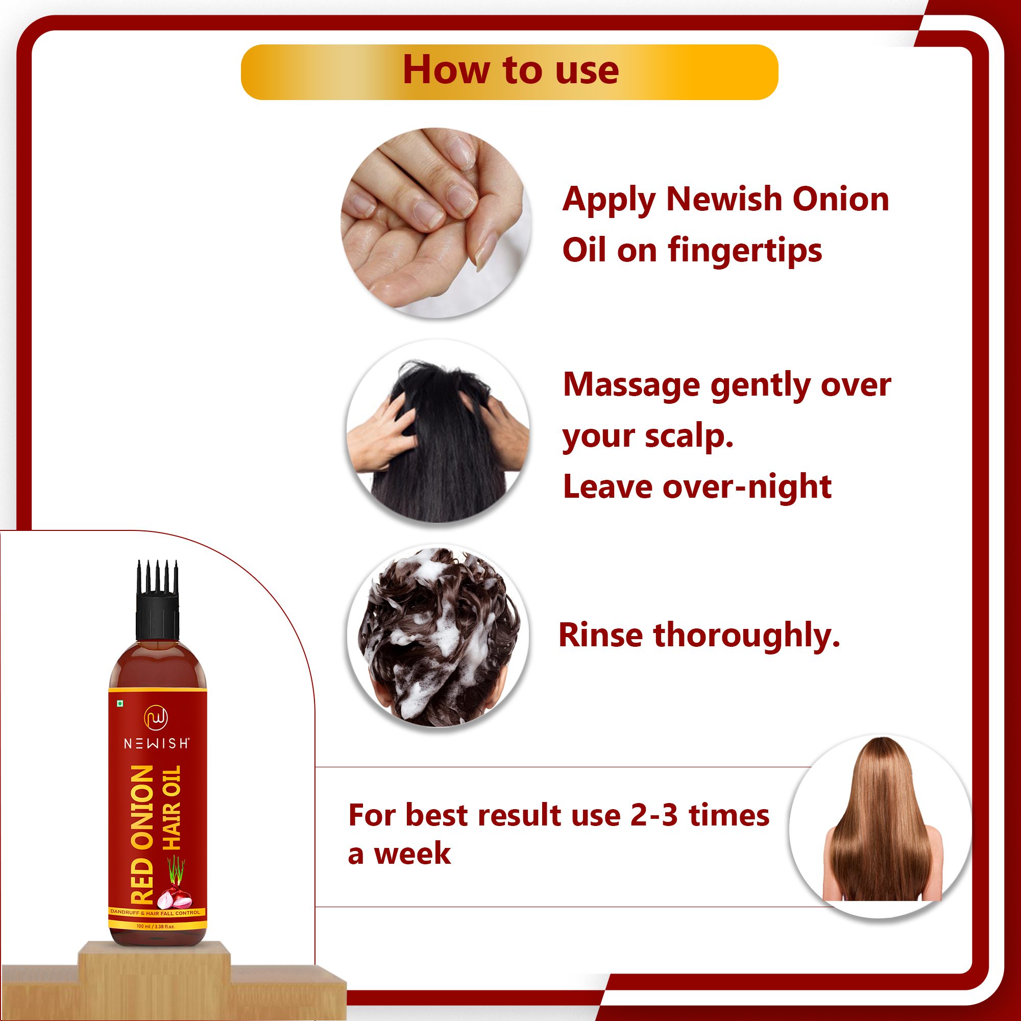 Onion Hair Oil – 100% Natural Potion for Thick Long Hair | Newish