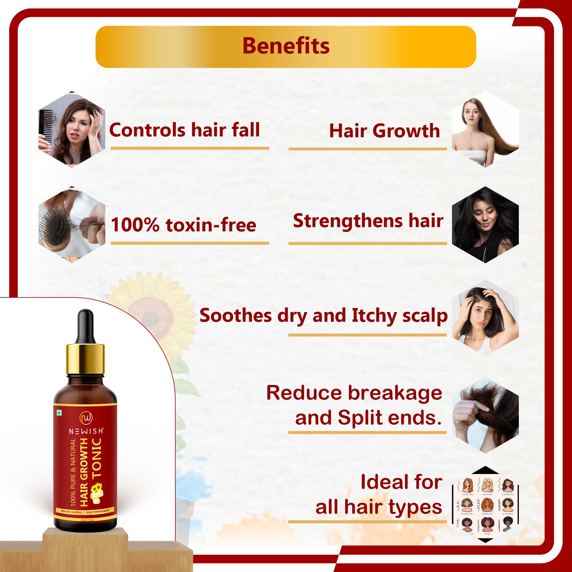 Hair Growth vitalizer Tonic for baby hair grown with Vitamin E Oil & Biotin